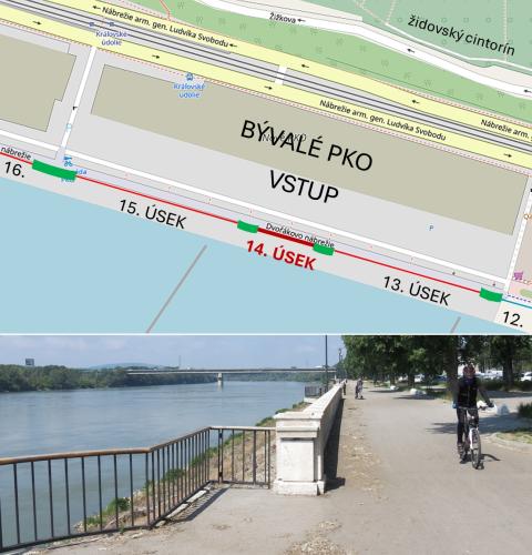 Náhľad pre Kamenné zábradlie pri Dunaji – krátky 14. úsek pred bývalým PKO - Bratislava