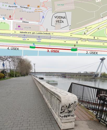 Náhľad pre Kamenné zábradlie pri Dunaji – 3. úsek pri Vodnej veži - Bratislava