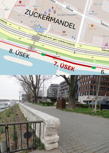 Náhľad pre Kamenné zábradlie pri Dunaji – 7. úsek pri pomníku kartografa S. Mikovíniho - Bratislava
