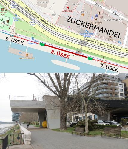 Náhľad pre Kamenné zábradlie pri Dunaji – 8. úsek pri nadchode z Zuckermandla - Bratislava