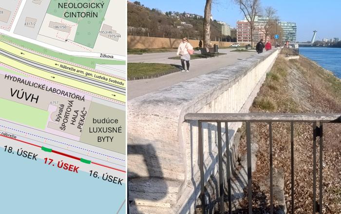 Náhľad pre Kamenné zábradlie pri Dunaji – 17. úsek oproti Neologickému cintorínu - Bratislava