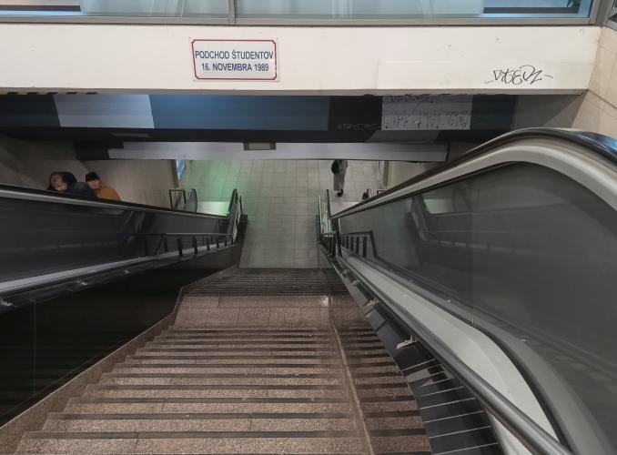 Náhľad pre Podchod pod Hodžovým námestím od ulice Palisády a Panenskej ulice - Bratislava