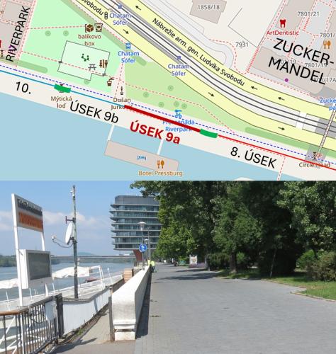 Náhľad pre Kamenné zábradlie pri Dunaji – 9. úsek (východná časť) pri zastávke Chatam Sófer - Bratislava